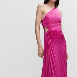 Mango asymmetrical hem formal dress